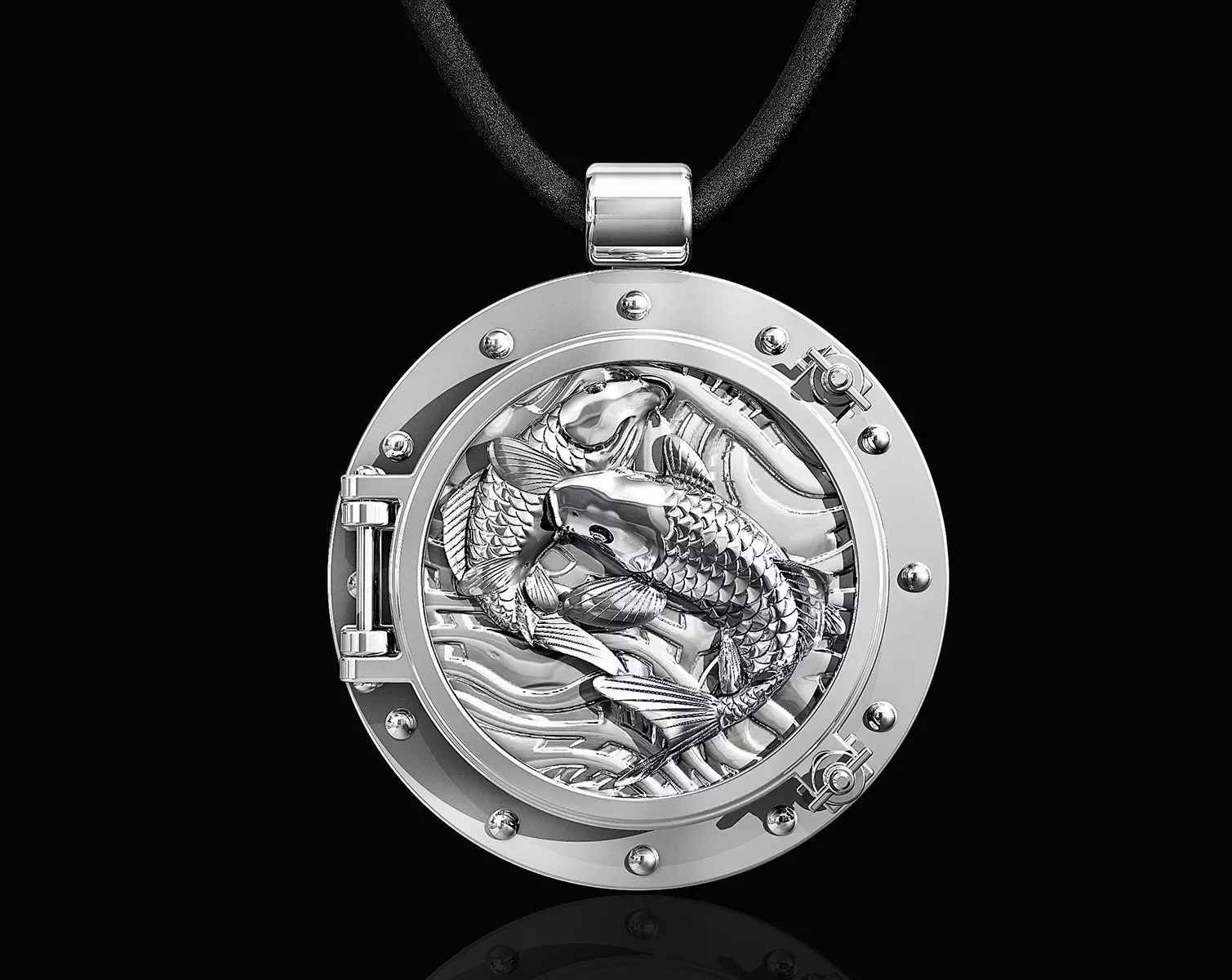 jumper fish in porthole-pendant 3D print model