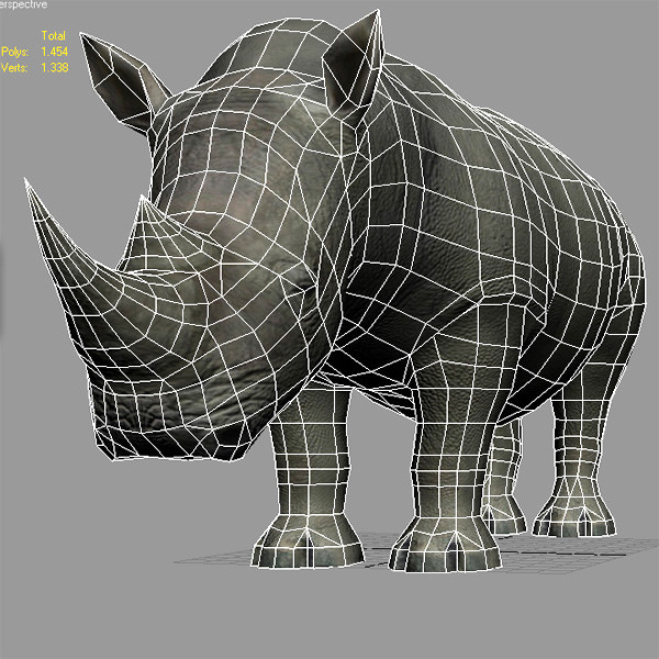 Rhino Low-poly 3D model_4