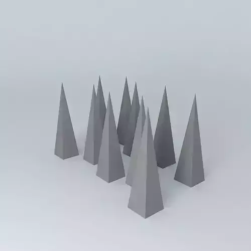 Spikes group of cones Free 3D model