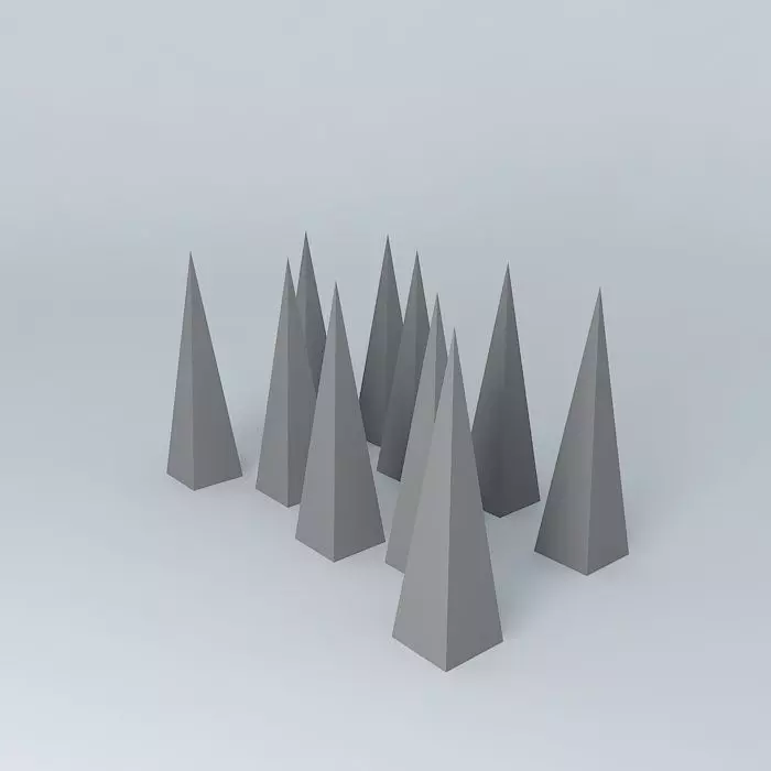 Spikes group of cones Free 3D model_0