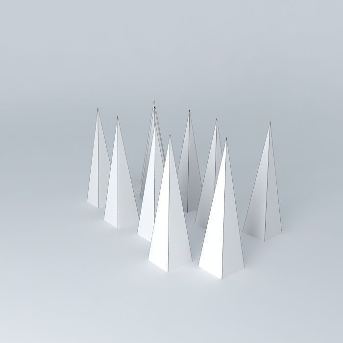 Spikes group of cones Free 3D model_4