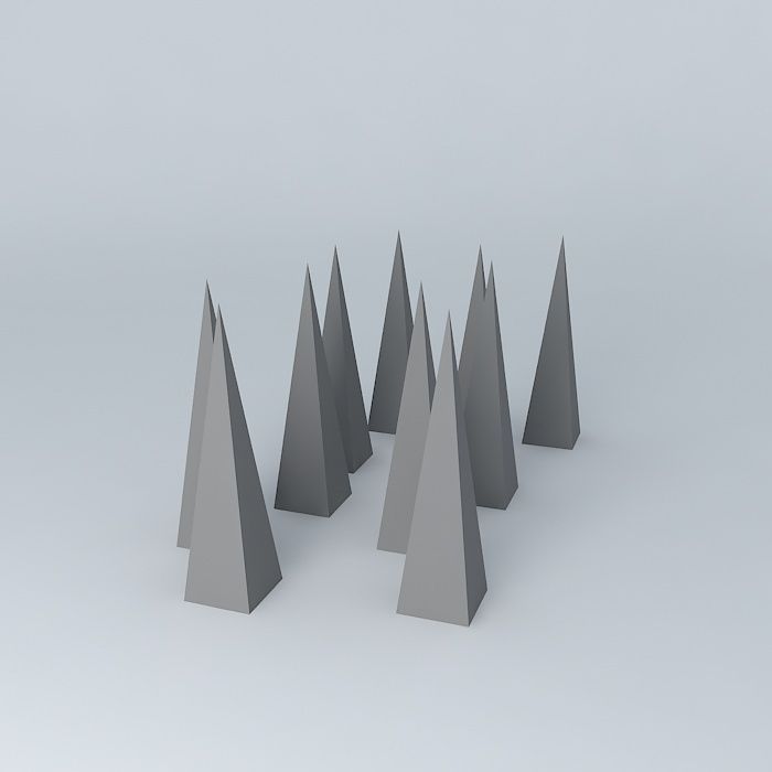 Spikes group of cones Free 3D model_1
