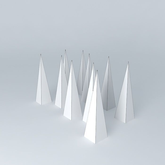 Spikes group of cones Free 3D model_3