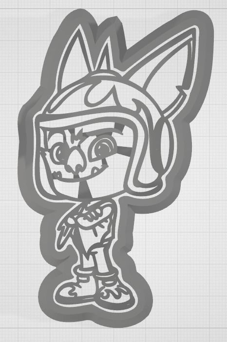 Top Wing Baddy McBat Cookie Cutter Detailed 3D print model_4