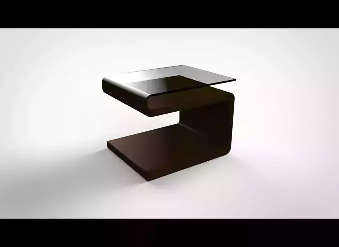 Table end with glass top 3D model