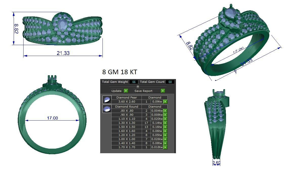 Women ring 3dm stl render detail 3D print model 3D print model_1