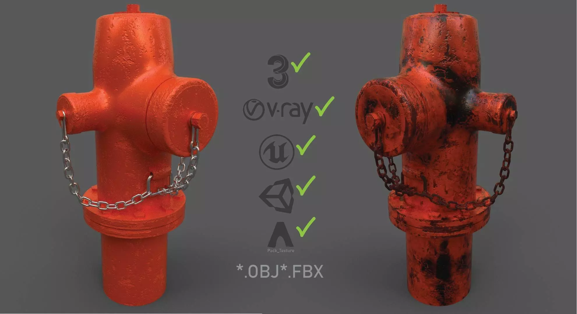 Hydarnt old rusty fire hydrant 3D model
