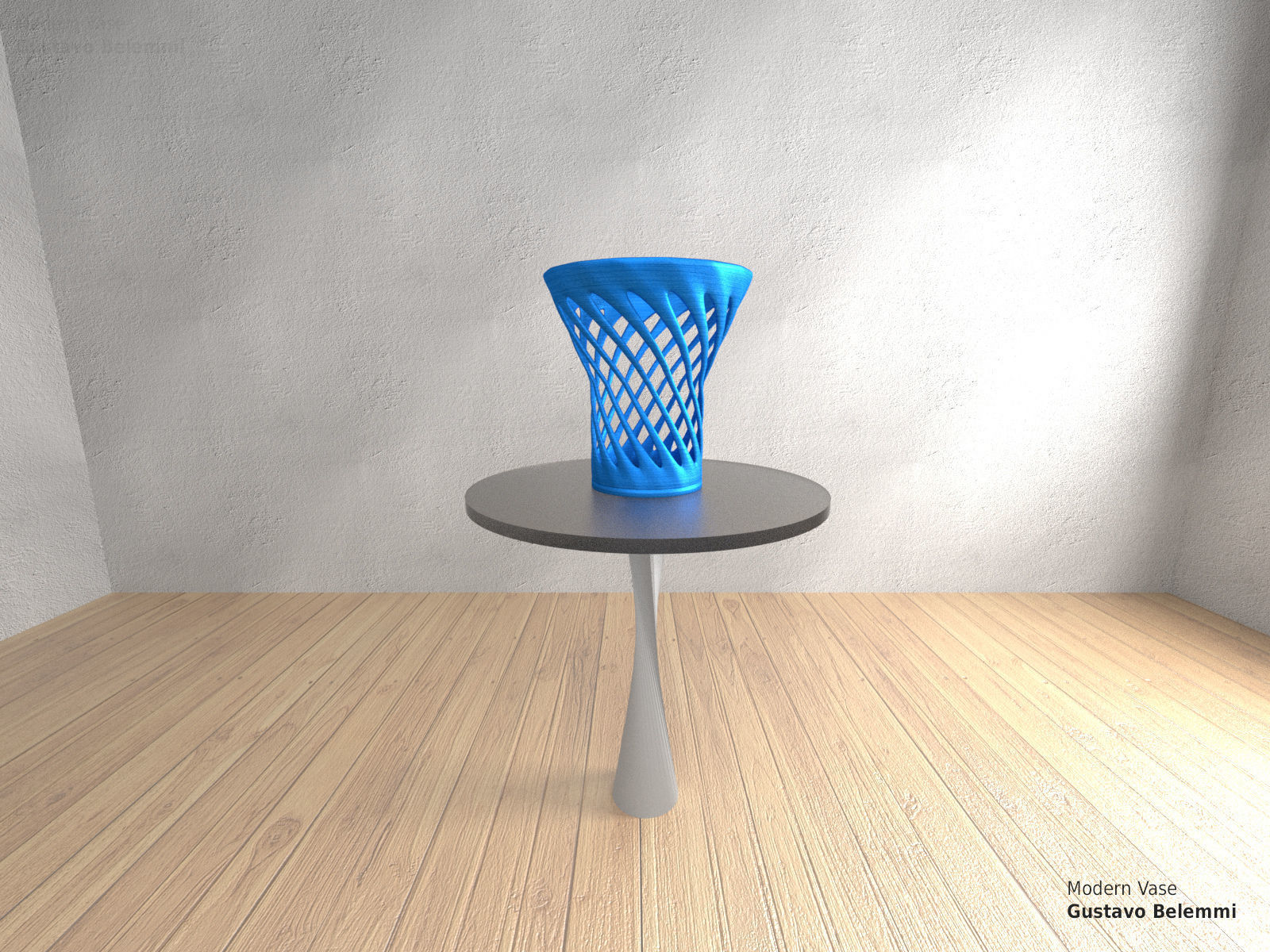 Modern Vase Half Cylinder 3D print model_1
