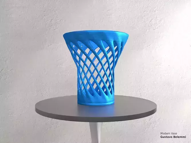 Modern Vase Half Cylinder 3D print model