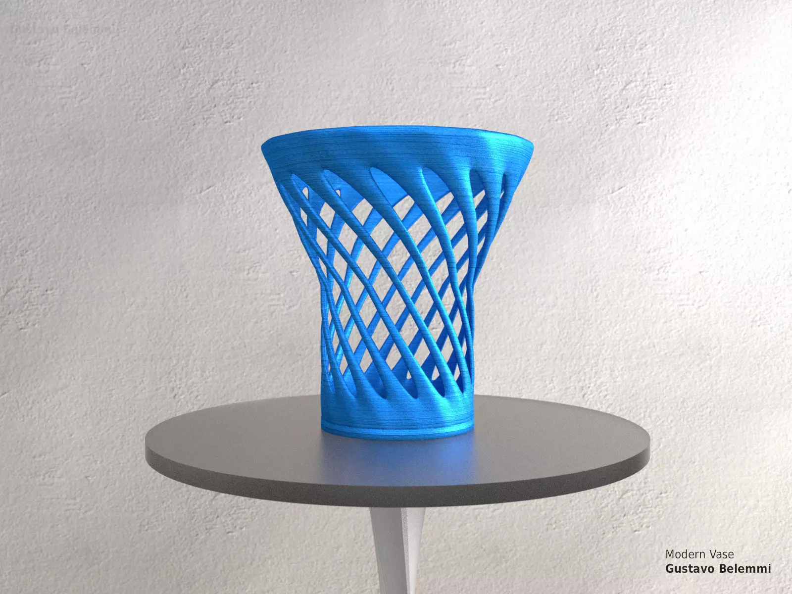 Modern Vase Half Cylinder 3D print model_0
