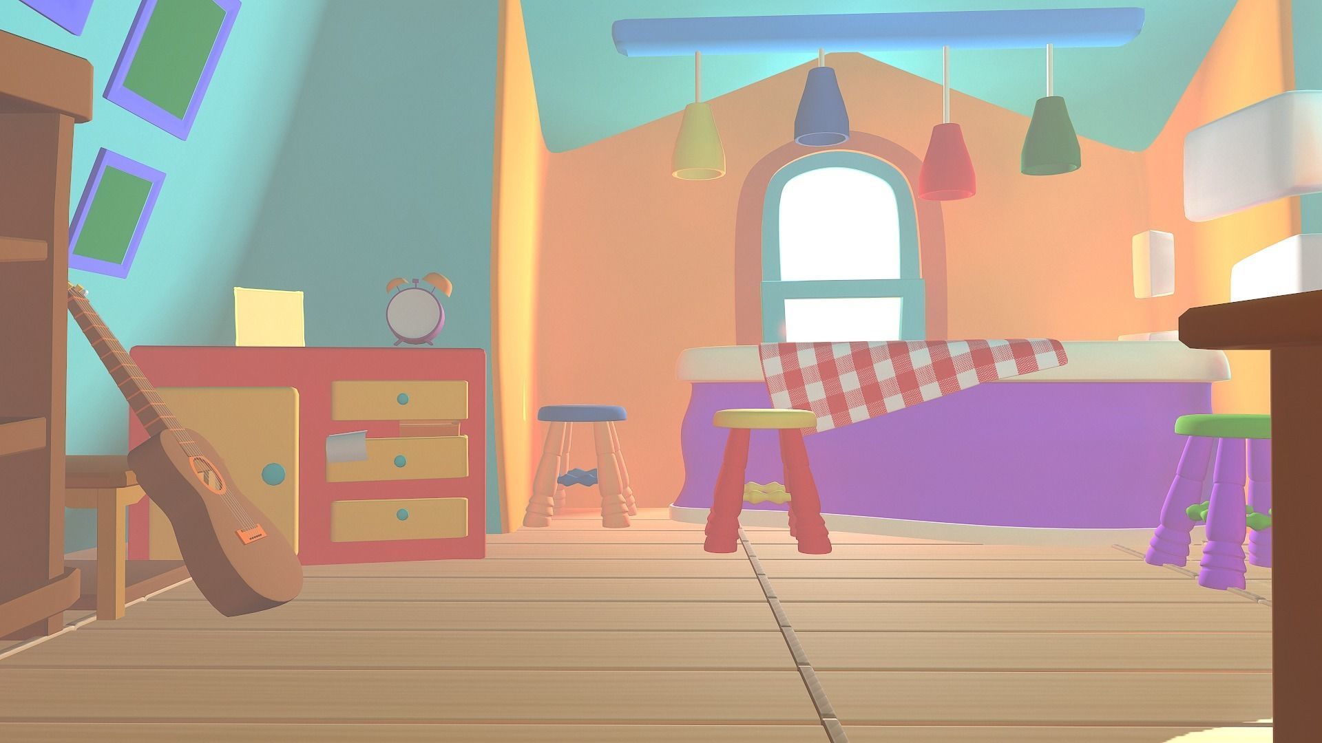 Asset - Cartoons - Background - House Livingroom - 02 3D model_5