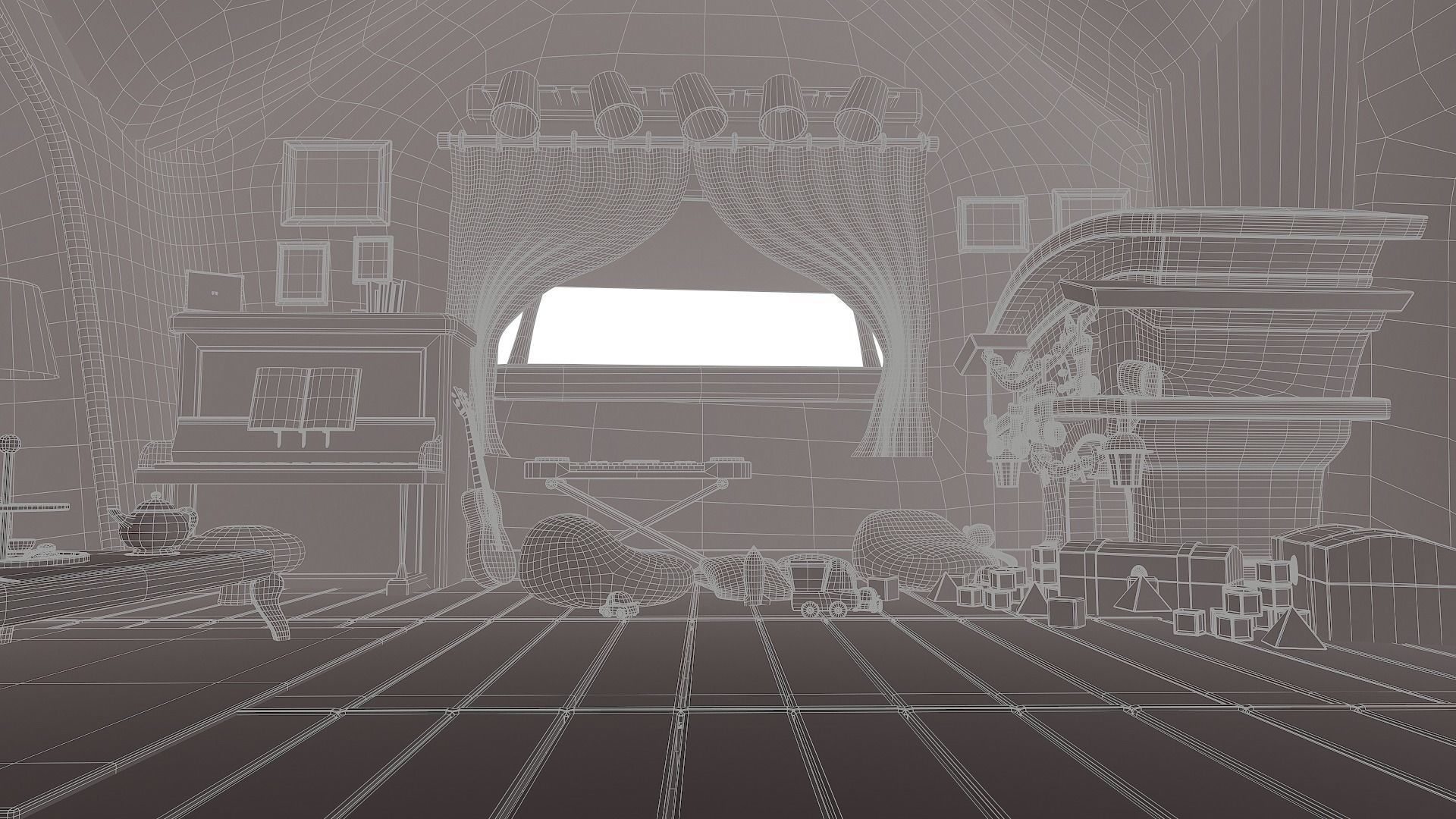 Asset - Cartoons - Background - House Livingroom - 02 3D model_18