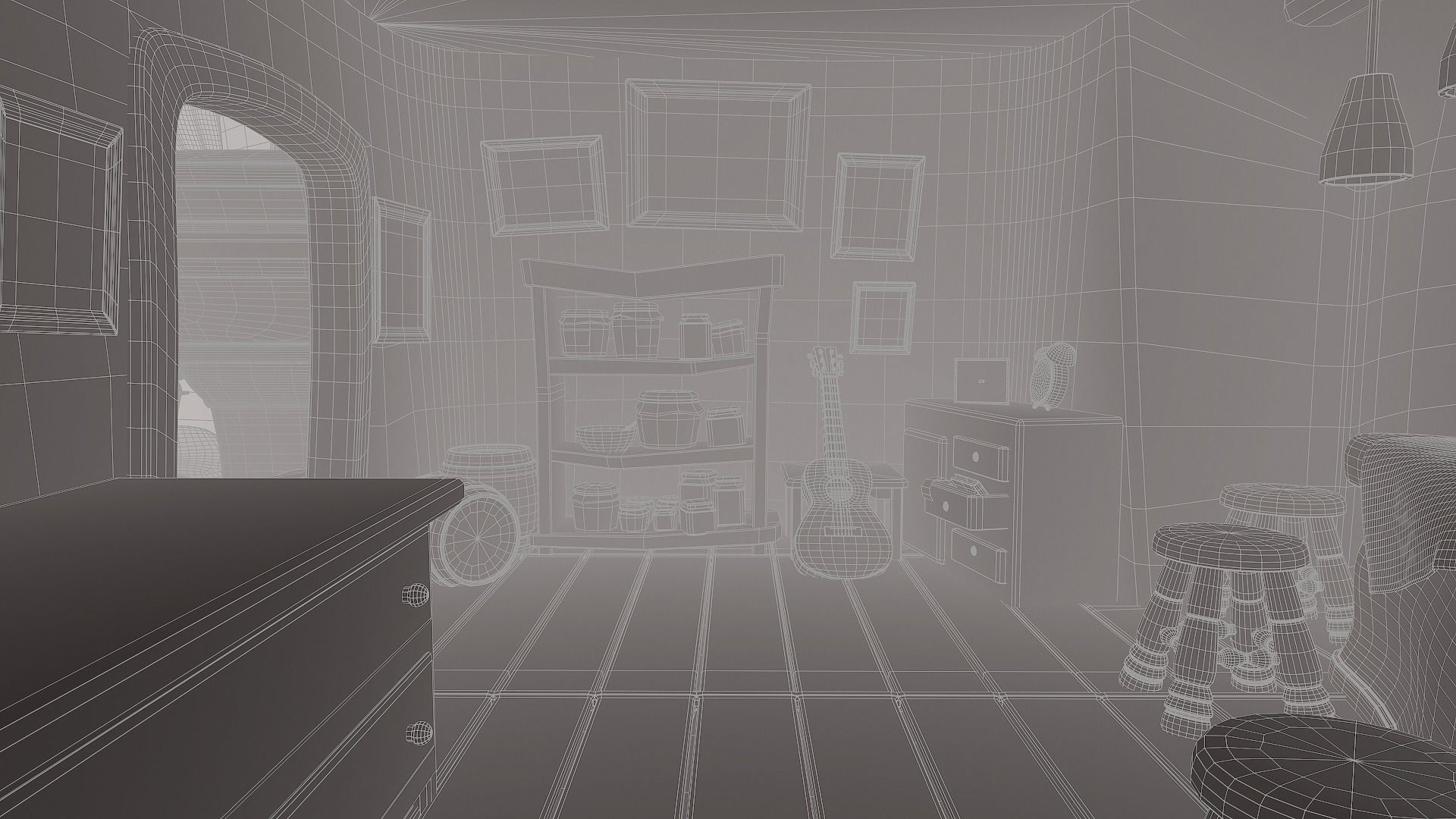 Asset - Cartoons - Background - House Livingroom - 02 3D model_20