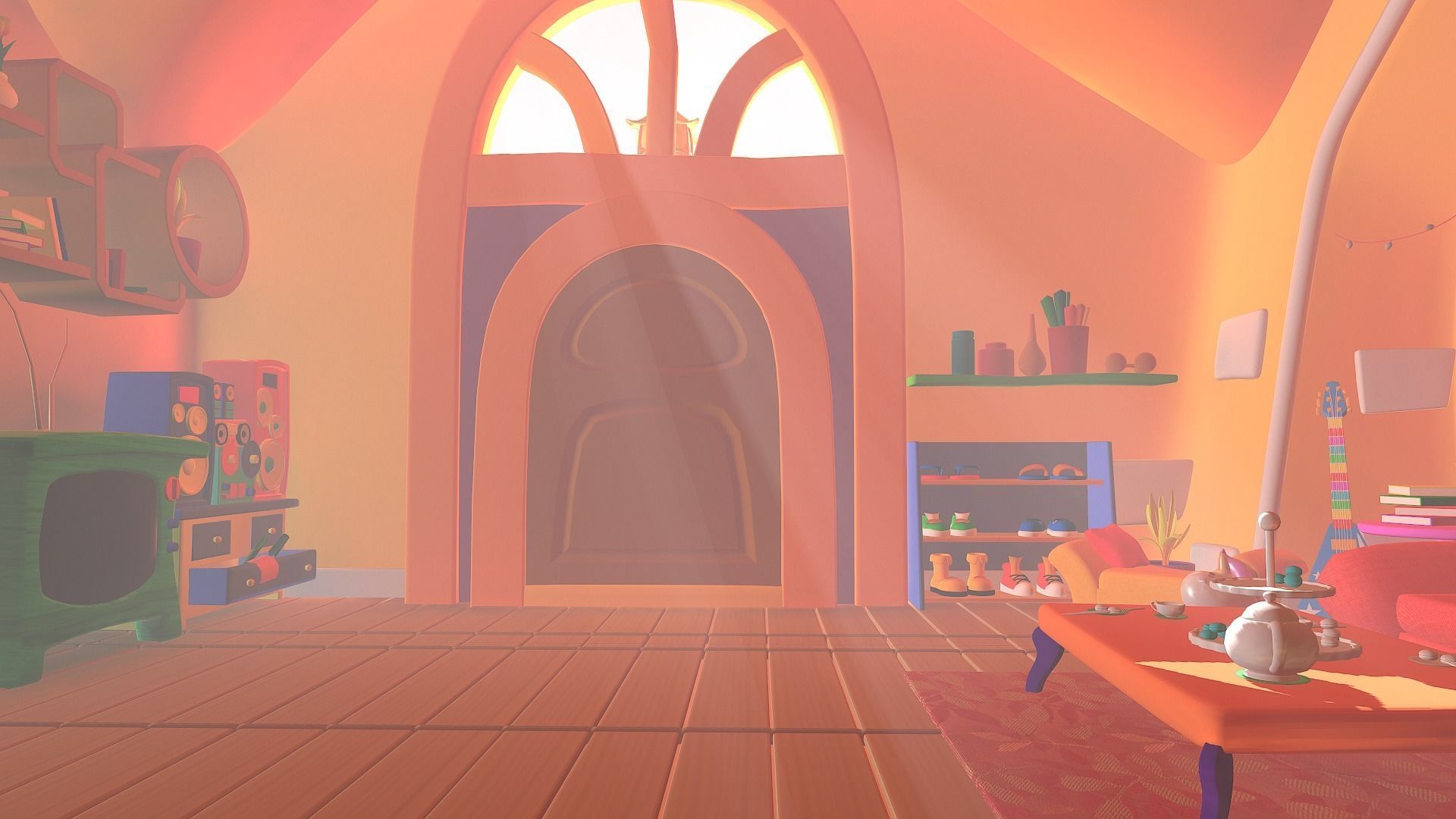 Asset - Cartoons - Background - House Livingroom - 02 3D model_8