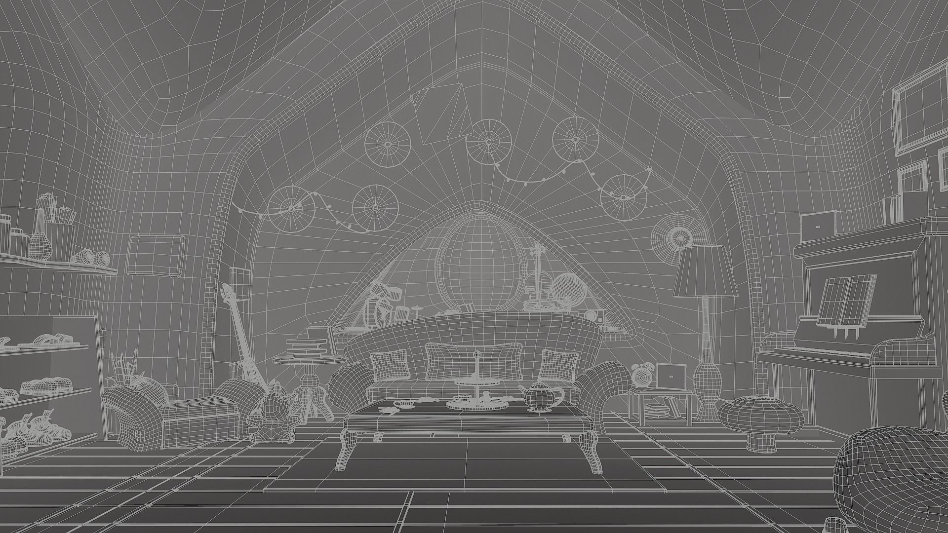 Asset - Cartoons - Background - House Livingroom - 02 3D model_15