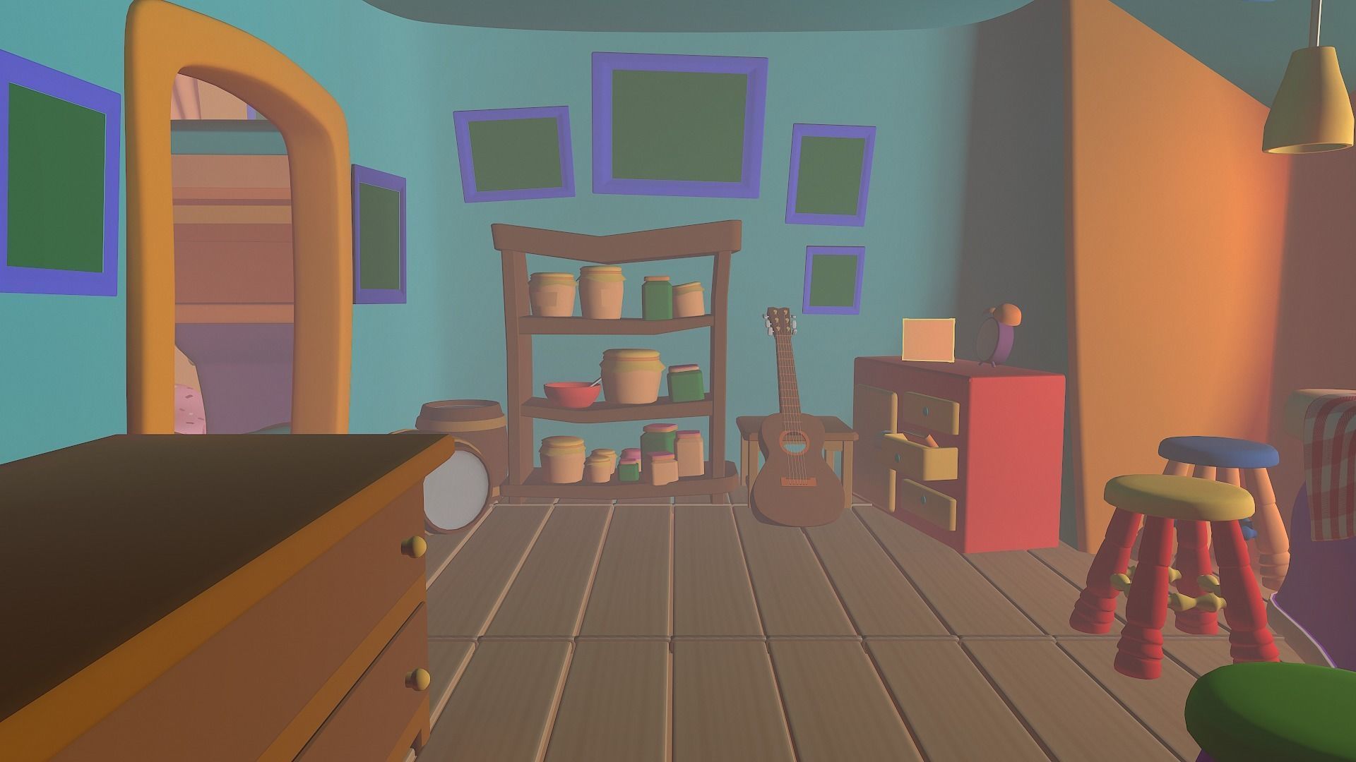 Asset - Cartoons - Background - House Livingroom - 02 3D model_10