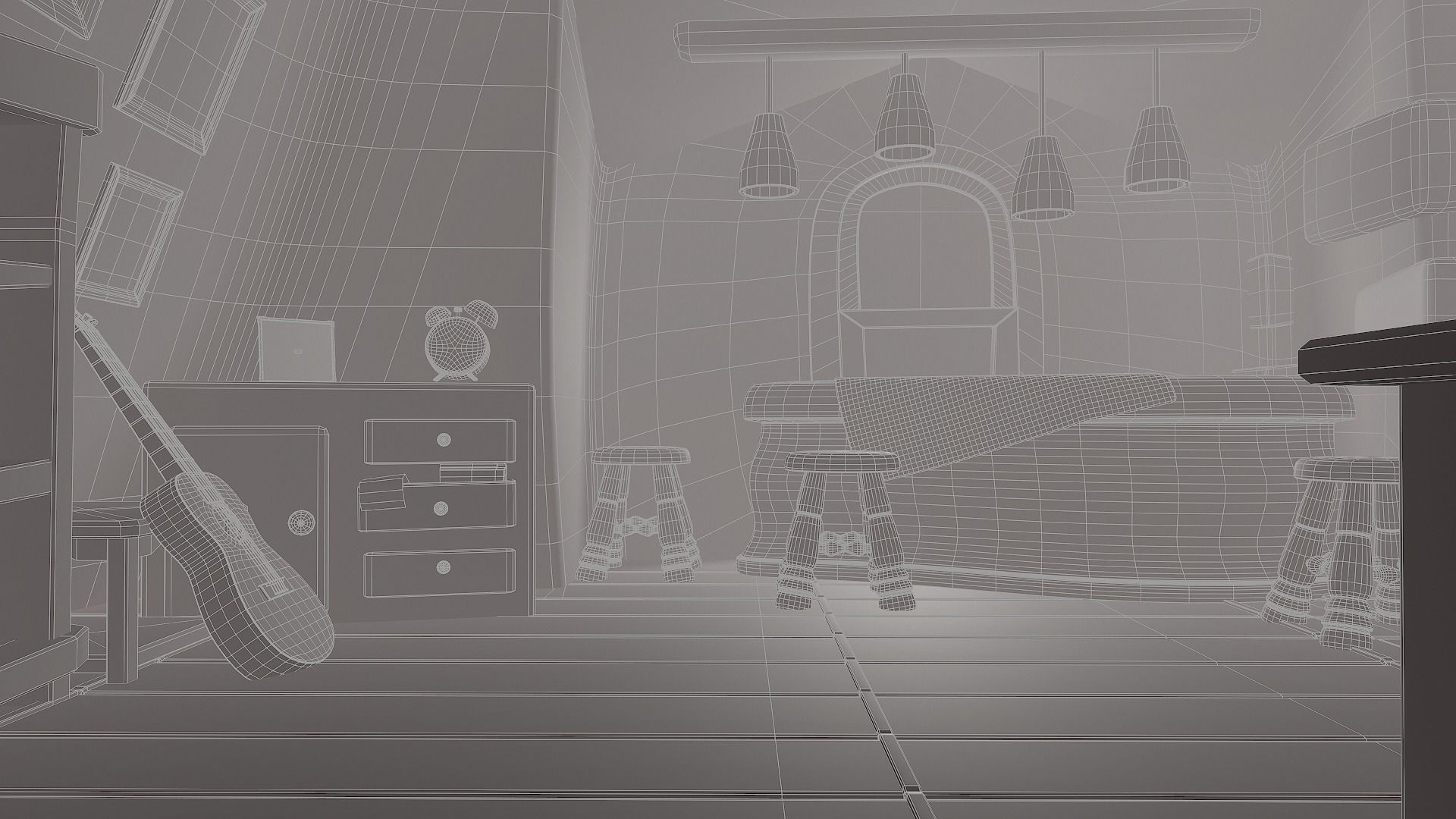 Asset - Cartoons - Background - House Livingroom - 02 3D model_19