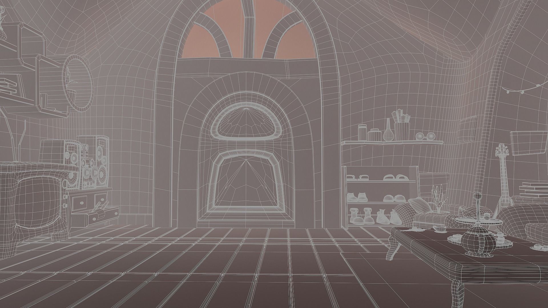 Asset - Cartoons - Background - House Livingroom - 02 3D model_17