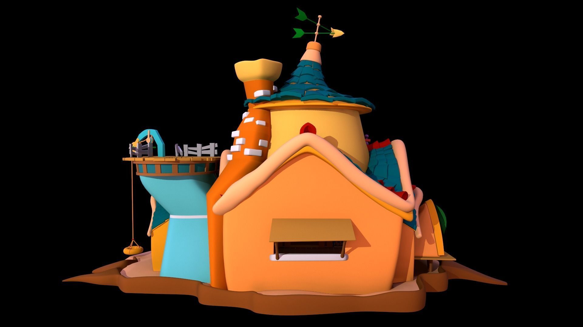 Asset - Cartoons - Background - House Livingroom - 02 3D model_4