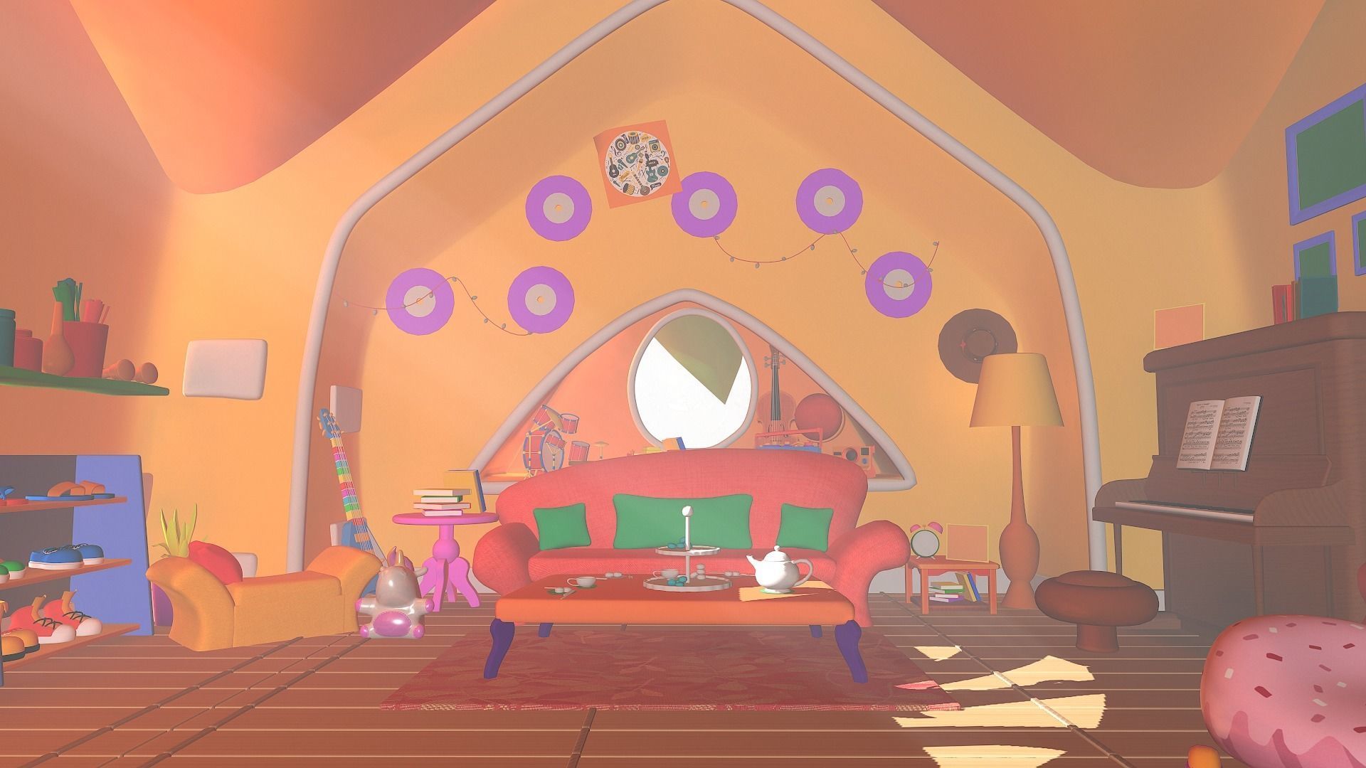 Asset - Cartoons - Background - House Livingroom - 02 3D model_6