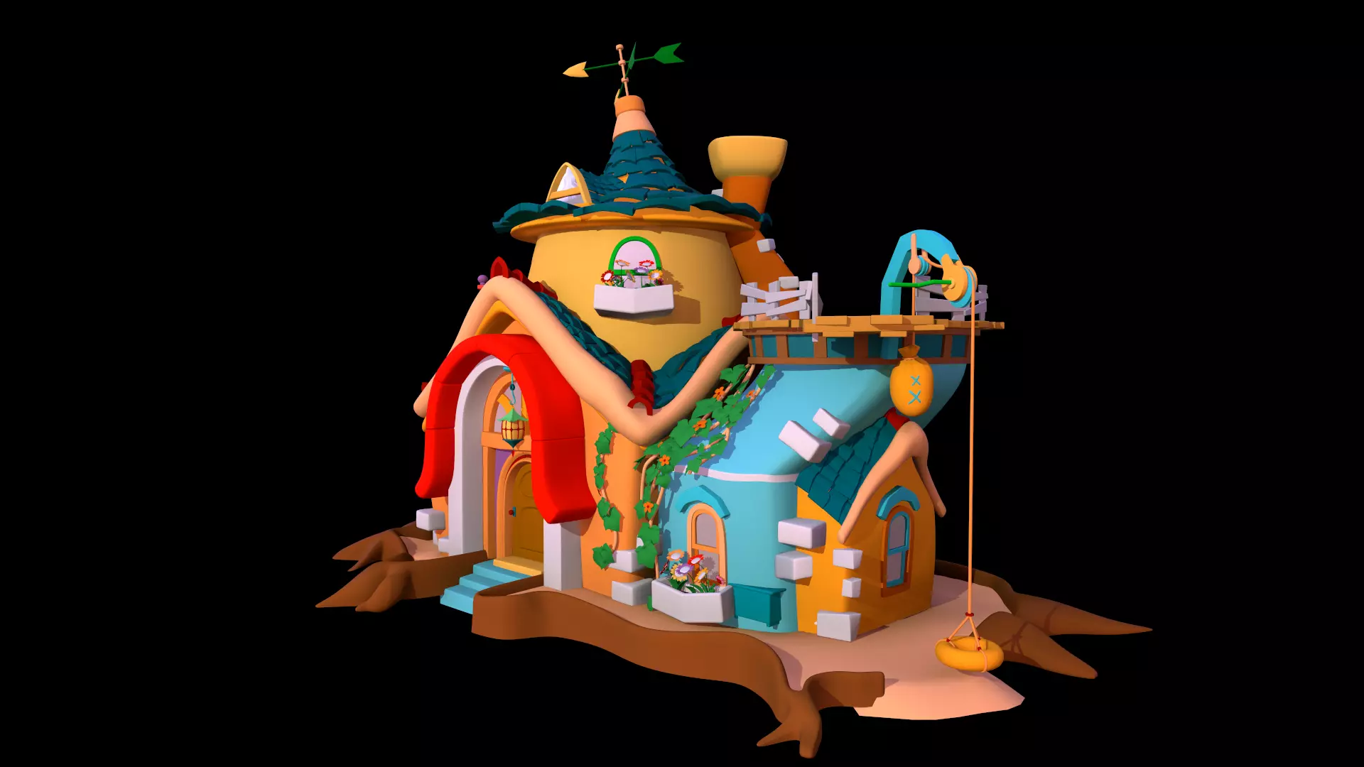 Asset - Cartoons - Background - House Livingroom - 02 3D model_0