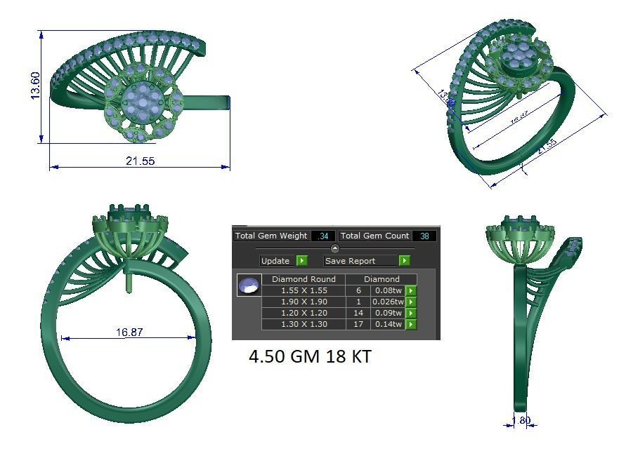 Women ring 3dm stl render detail 3D print model 3D print model_1