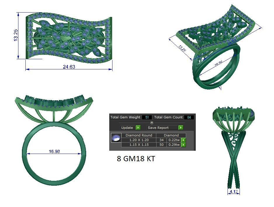 Women ring 3dm stl render detail 3D print model 3D print model_1