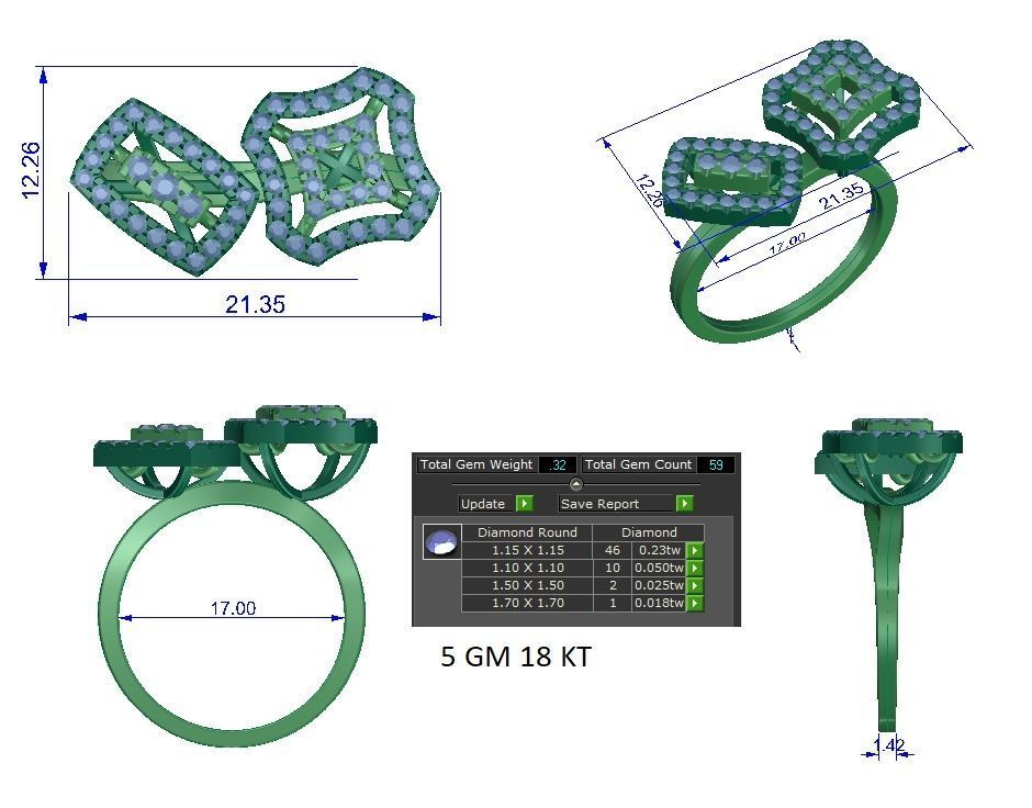 Women ring 3dm stl render detail 3D print model 3D print model_1
