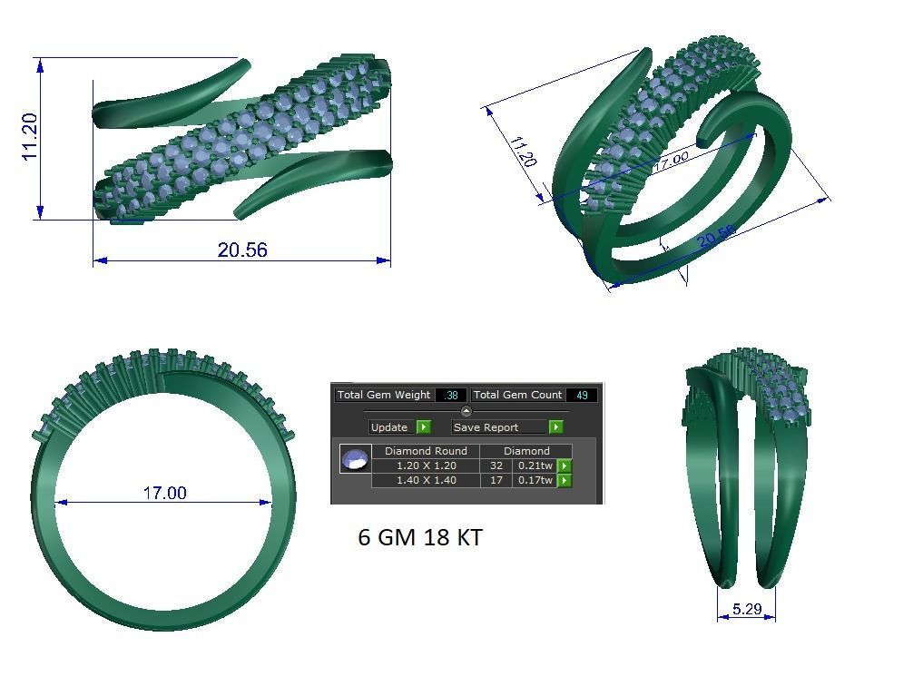 Women ring 3dm stl render detail 3D print model 3D print model_1