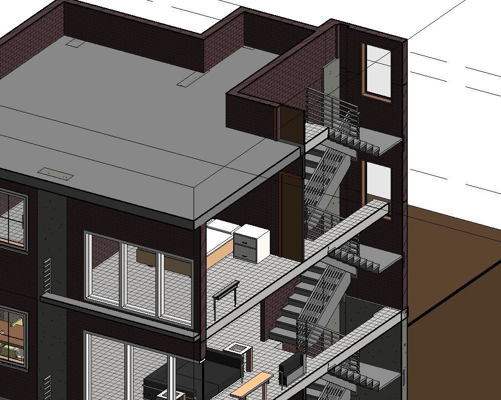 3 Storey House 3D model_7