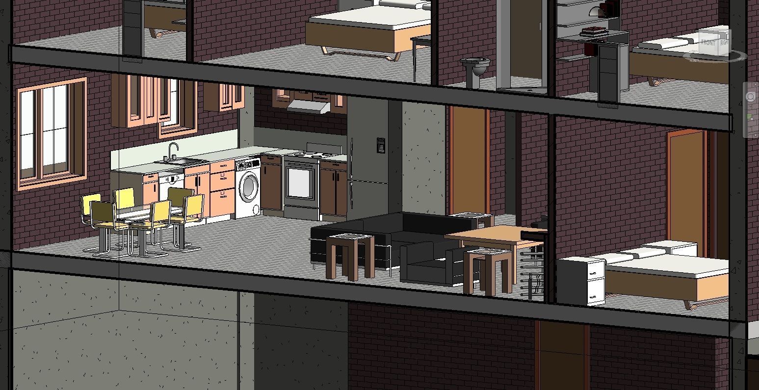 3 Storey House 3D model_5