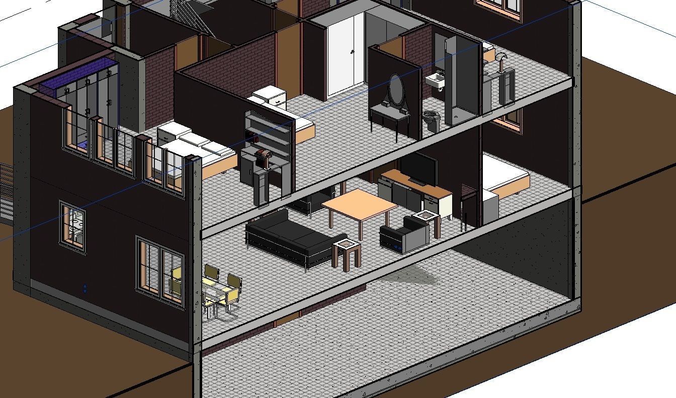 3 Storey House 3D model_4