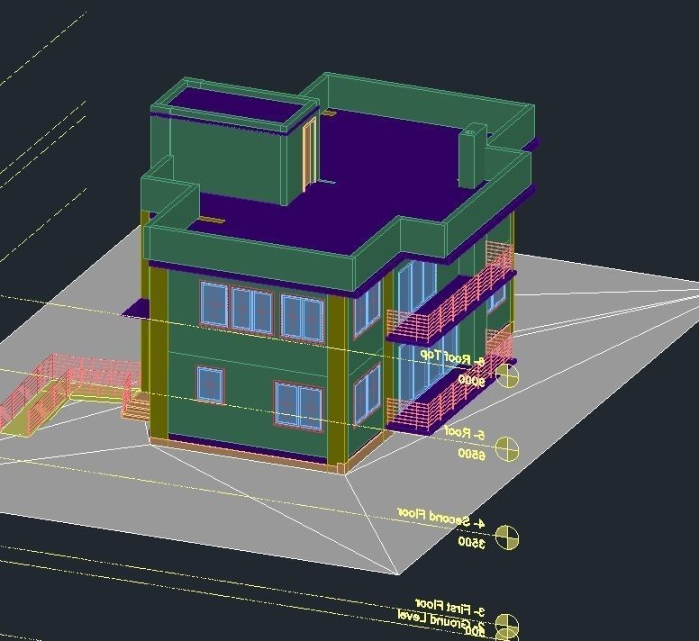 3 Storey House 3D model_8