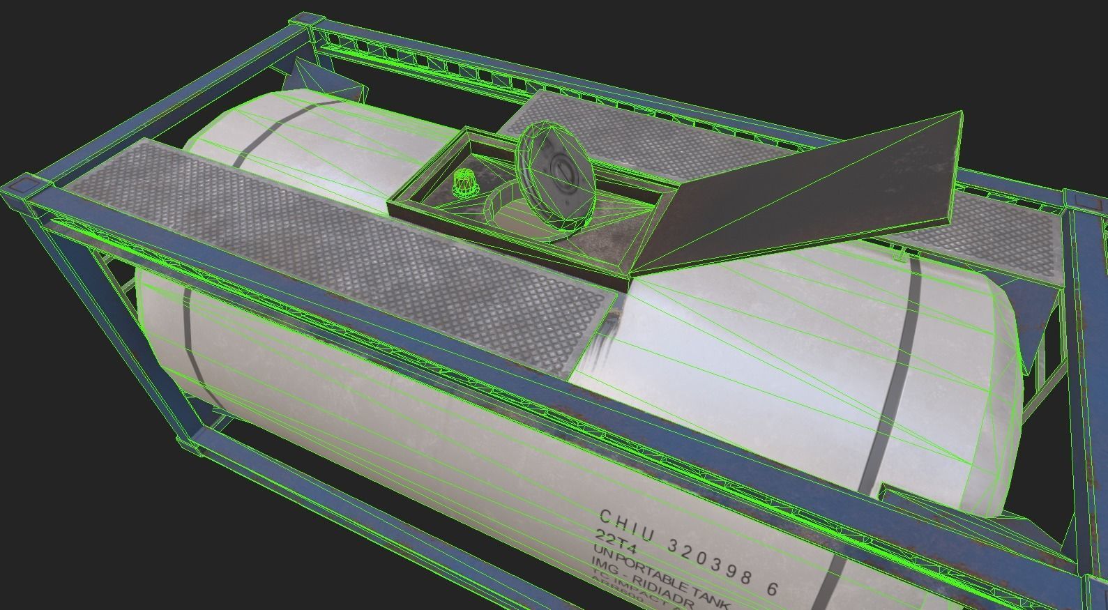 Liquid tank Low-poly 3D model_3