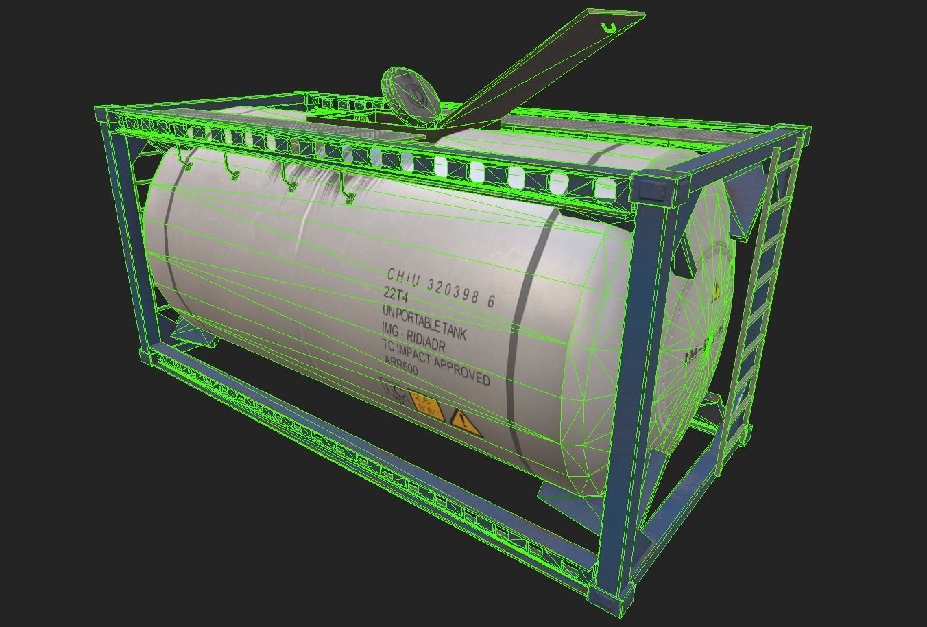 Liquid tank Low-poly 3D model_1