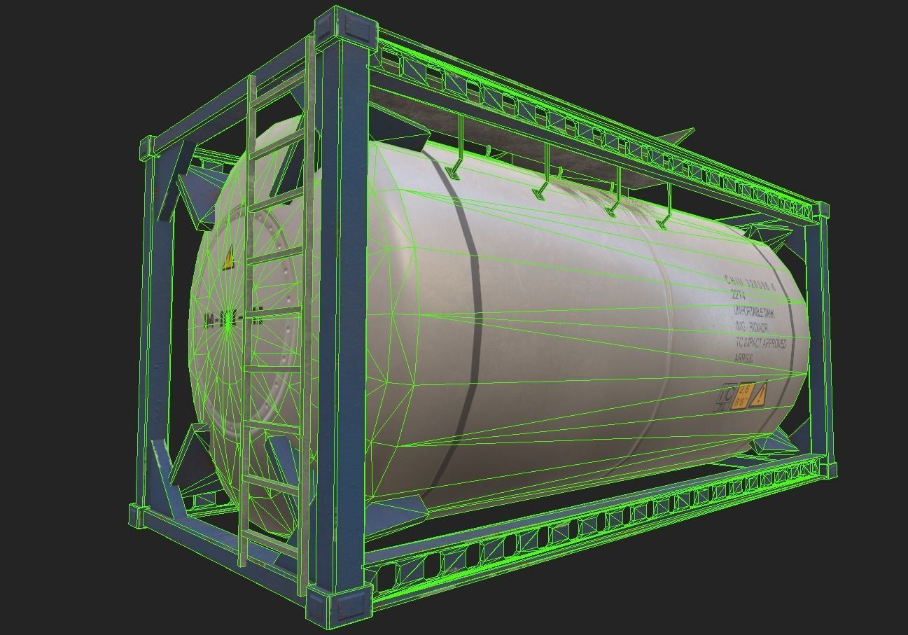 Liquid tank Low-poly 3D model_5