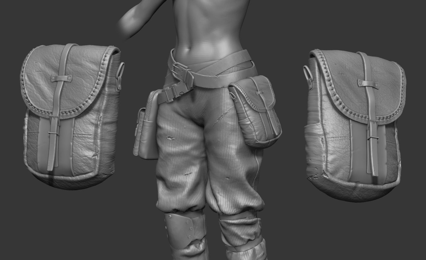 Female set 3 character Low-poly 3D model_10