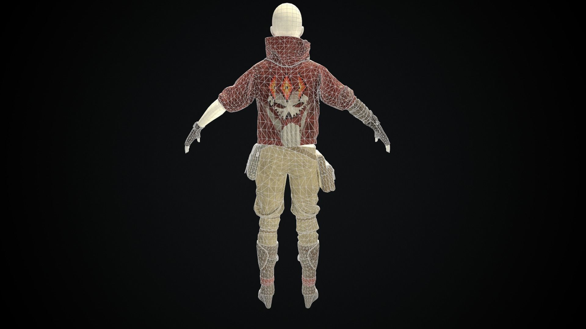 Female set 3 character Low-poly 3D model_6