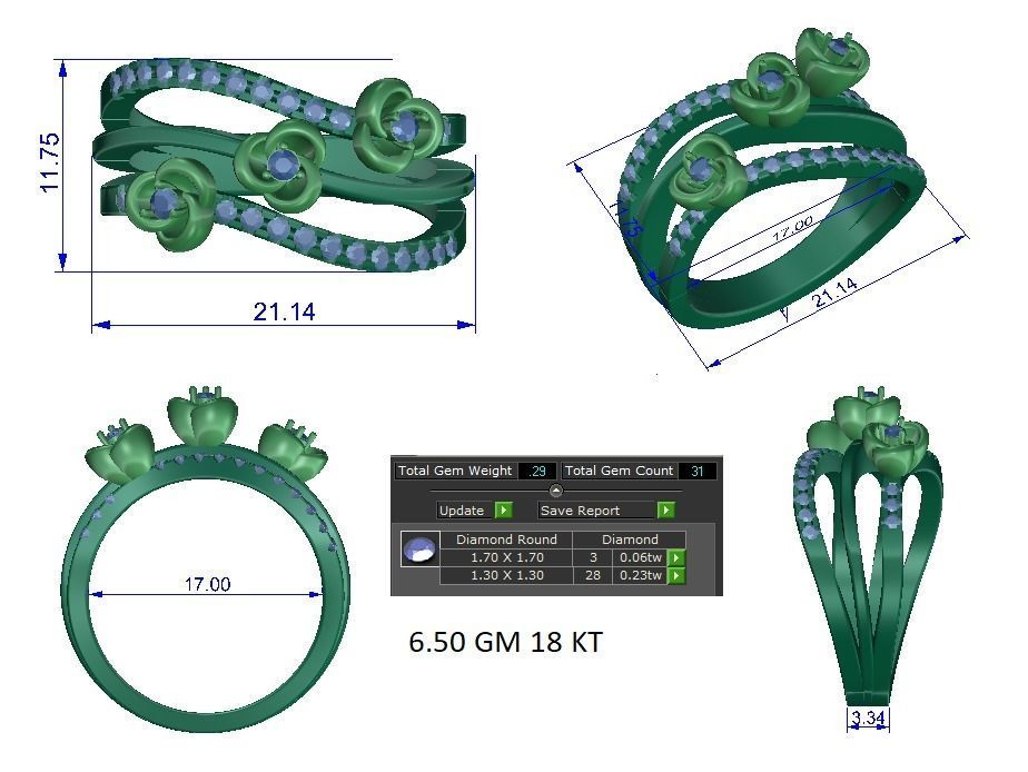 Women ring 3dm stl render detail 3D print model 3D print model_1