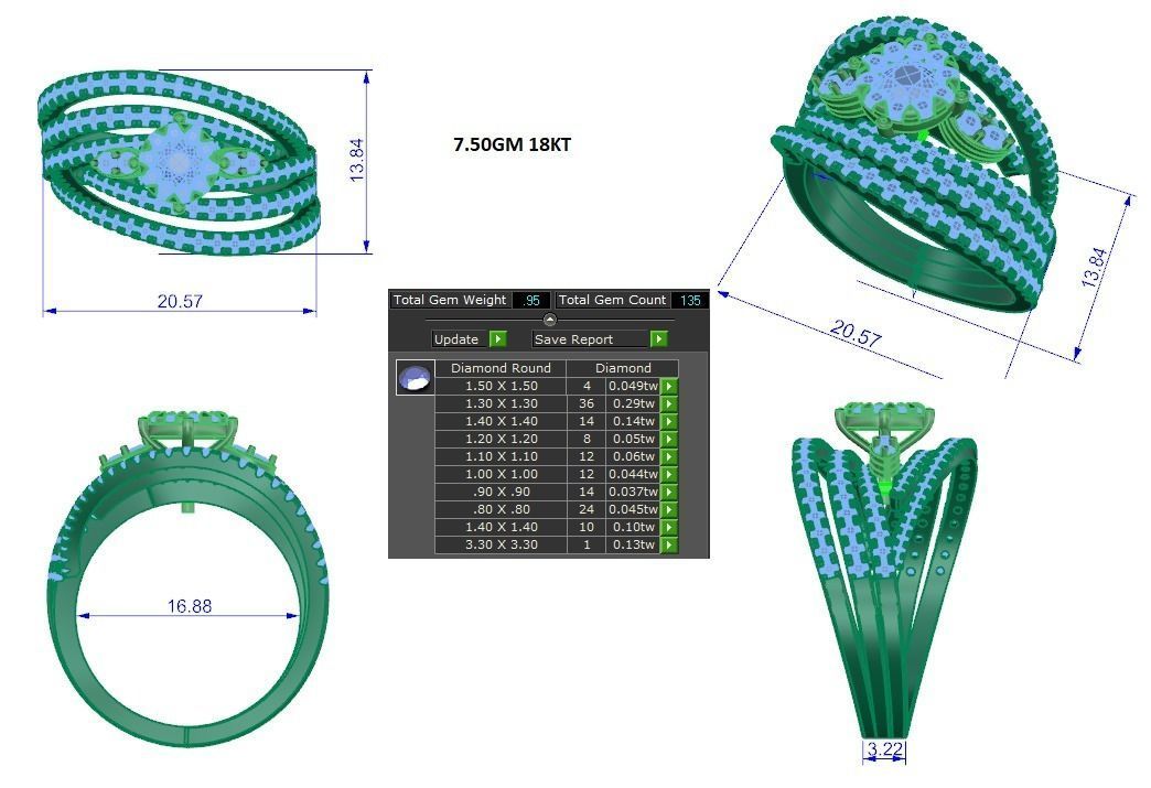 Women ring 3dm stl render detail 3D print model 3D print model_1