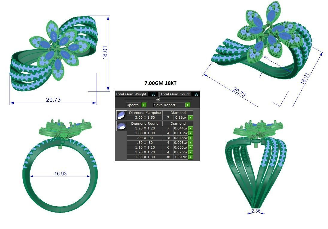 Women ring 3dm stl render detail 3D print model 3D print model_1