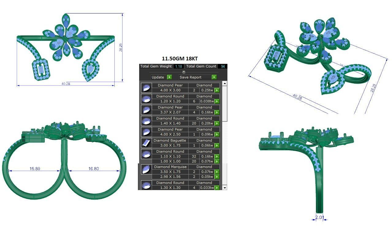 Women ring 3dm stl render detail 3D print model 3D print model_1