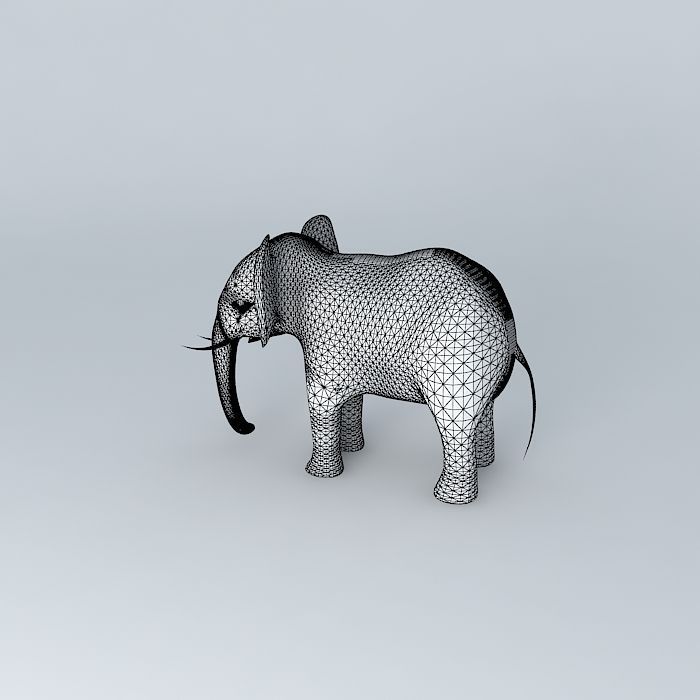 Elephant with tusks Free 3D model_4