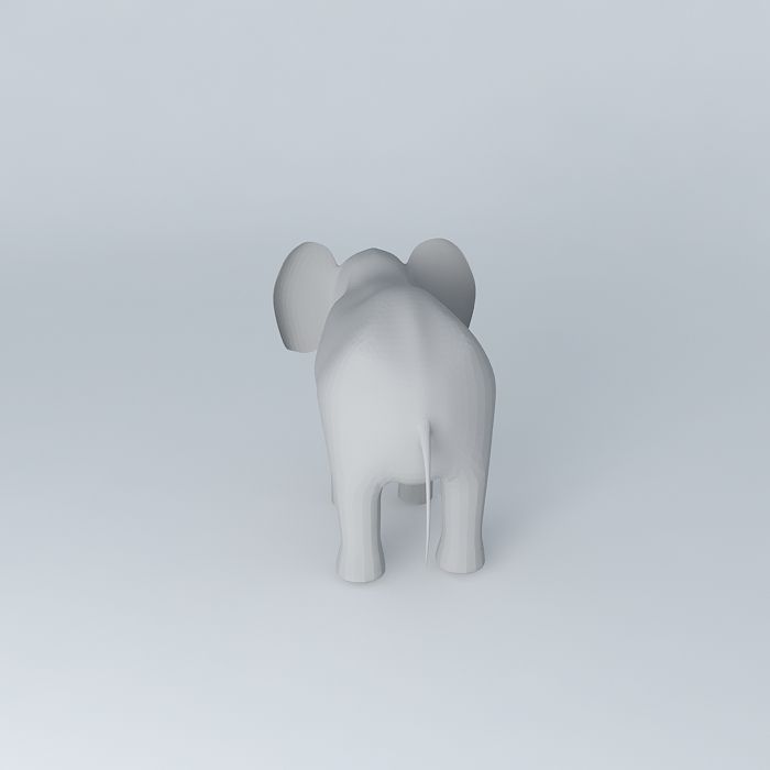 Elephant with tusks Free 3D model_1