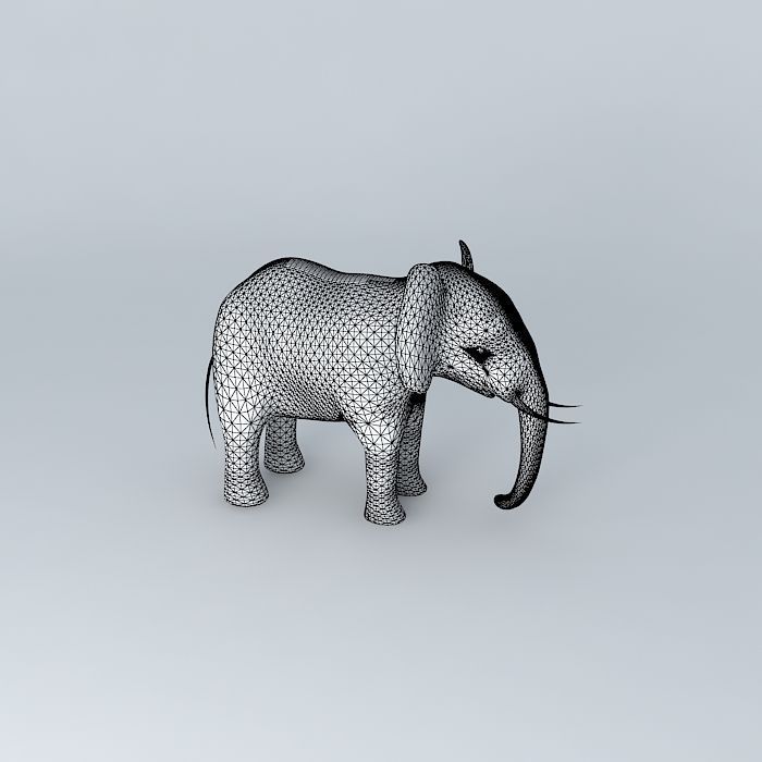 Elephant with tusks Free 3D model_3