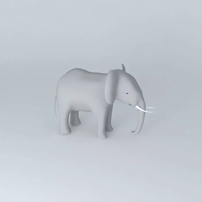 Elephant with tusks Free 3D model_0