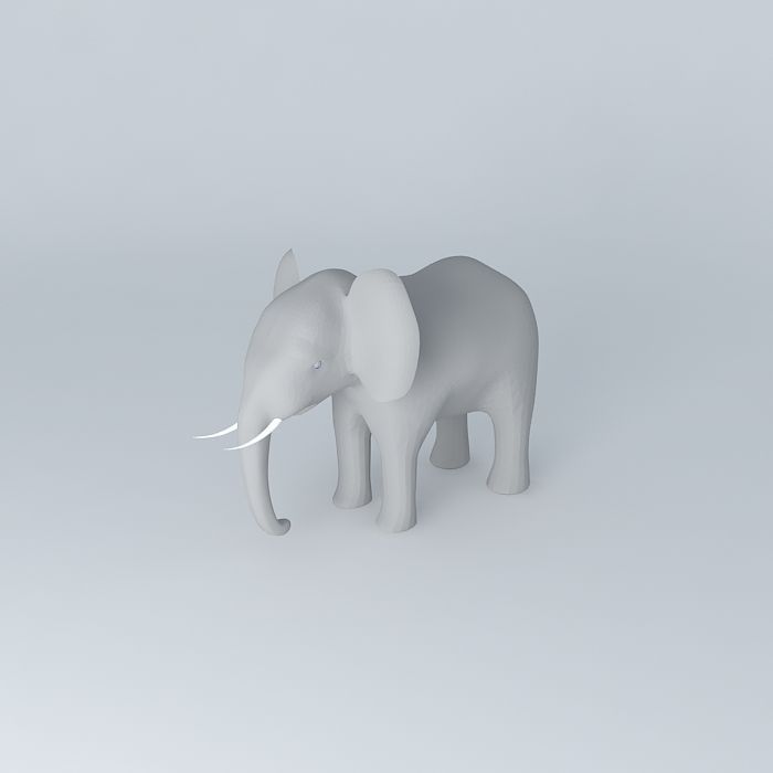 Elephant with tusks Free 3D model_2
