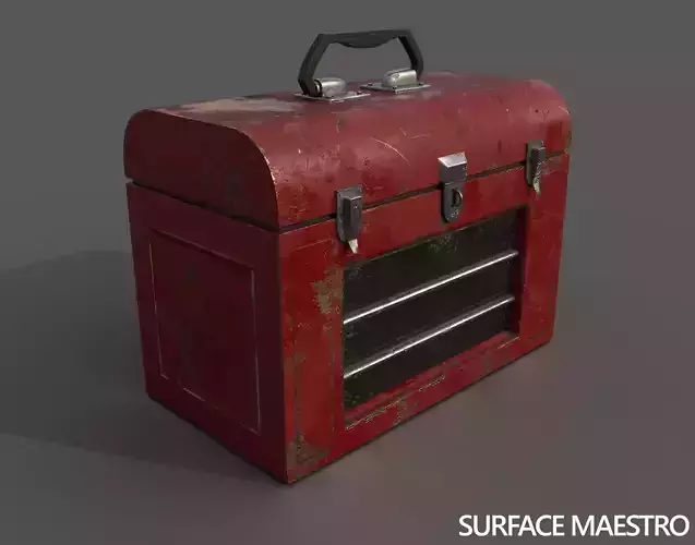 Old toolbox Low-poly 3D model