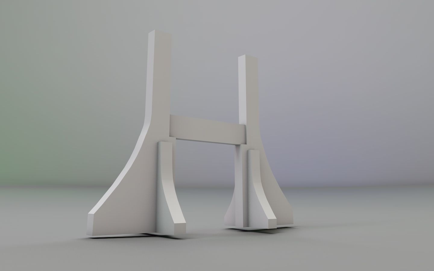 Capital gate low Low-poly 3D model_3