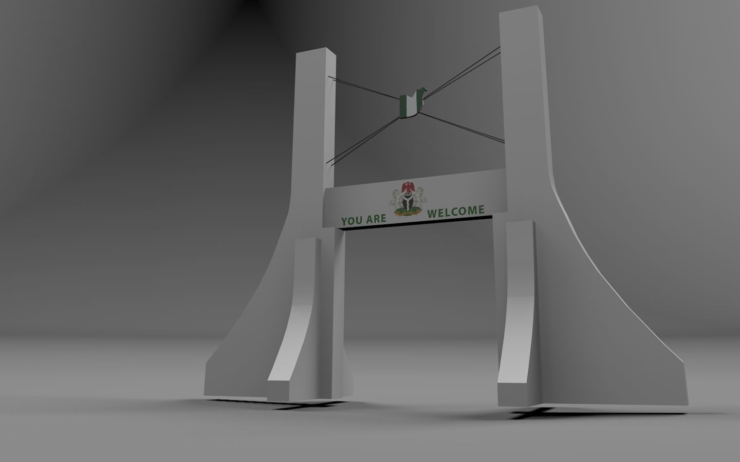 Capital gate low Low-poly 3D model_1